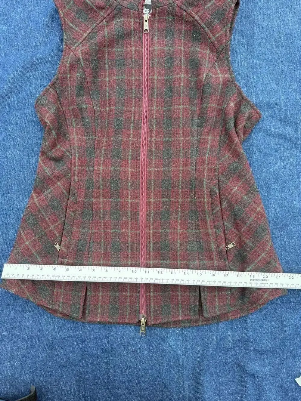 Powder River Outfitters Plaid Wool Blend Western Vest - Picture 6 of 13